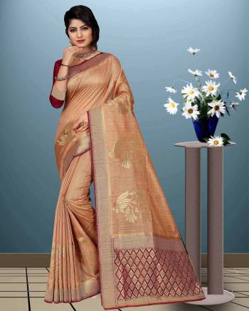 Grab This Designer Saree For The Upcoming Festive Season. This Saree Is Fabricated On Moonga Art Silk Paired With Art Silk Fabricated Blouse. This Rich Silk Based Saree And Its Weave Will Earn You Lots Of Compliments From Onlookers. 