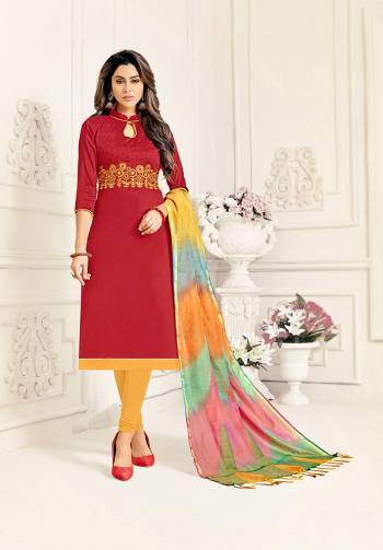 If Those Readymade Suit Does Not Lend You The Desired Comfort Than Grab This Cotton Based Dress Material And Get This Stitched As Per Your Desired Fit And Comfort. Buy This Dress Material Now.