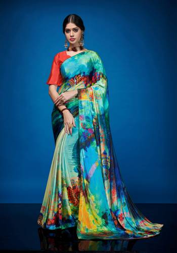 This Season Adorn A Beautiful And Colorful look Wearing This Pretty Saree Fabricated On Crepe Silk Paired With Crepe Silk Fabricated Blouse. It Has Attractive Abstract Prints All Over The Saree. Buy Now. 