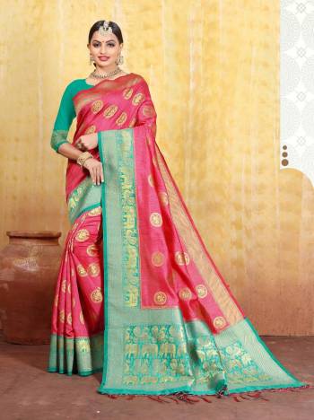 For A Rich And Elegant Look, Grab This Silk Based Saree Which IS Suitable For All. This Saree Is Fabricated On Cotton Silk Jacquard Paired With Art Silk Fabricated Blouse. It Is Beautified With Weave All Over. Buy Now.