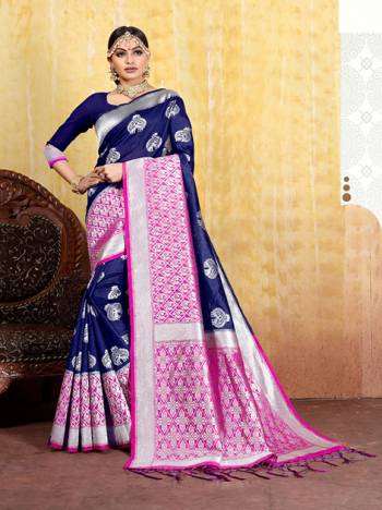 Grab This Pretty Saree For The Upcoming Festive Season With This Heavy Woven Saree Fabricated In Cotton Silk Jacquard Paired With Art Silk Fabricated Blouse. This Saree And Blouse Are Light Weight And Easy To Carry Throughout The Gala.