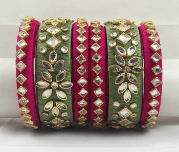 Here Is A Proper Traditional Bangle Set Of Six Which Gives A More?Enhanced Look To Your Ethnic Wear. Also It Is Available In All Regular Sizes And Colors. Buy Now.