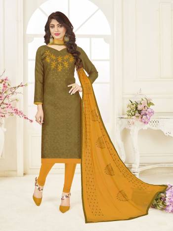 Grab This Pretty Suit For Your Casual Or Semi-Casual Wear. Its Top And Bottom Are Fabricated on Cotton Paired With Chiffon Dupatta. Buy This Dress Material Now And Get This Stitched As Per Your Desired Fit And Comfort. 