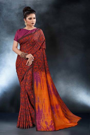 Grab This Pretty Printed Saree For Your Semi-Casuals. This Saree?And Blouse Are Fabricated On Tussar Art Silk Beautified With Digital Prints All Over It, This Saree Is Light In Weight And Easy To Carry All Day Long.