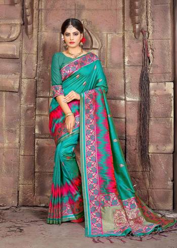 For A Rich And Elegant Look, Grab This Silk Based Saree Which Is Suitable For All. This Saree Is Fabricated On Art Silk Paired With Art Silk Fabricated Blouse. It Is Beautified With Weave All Over. Buy Now