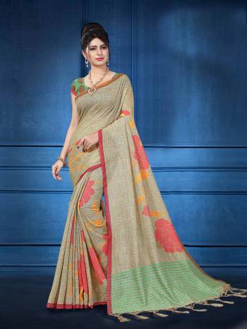 Grab This Pretty Printed Saree For Your Semi-Casuals. This Saree And Blouse Are Fabricated On Art Silk Beautified With Digital Prints All Over It, This Saree Is Light In Weight And Easy To Carry All Day Long.