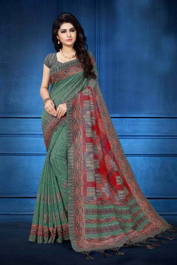 Grab This Pretty Printed Saree For Your Semi-Casuals. This Saree And Blouse Are Fabricated On Art Silk Beautified With Digital Prints All Over It, This Saree Is Light In Weight And Easy To Carry All Day Long.