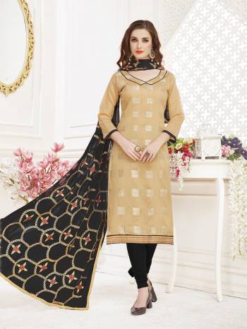 Grab This Beautiful And Attractive Dress Material And Get This Stitched As Per Your Desired Fit And Comfort. Its Top Is Fabricated On Jacquard Silk Paired with Cotton Bottom And Chiffon Dupatta. Buy Now.