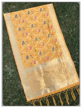 Pair Up This Beautiful Dupatta With Your Simple Or Heavy Suit. This Pretty Dupatta Is Fabricated On Banarasi Art Silk Beautified with Weave All Over. It Is Light In Weight And Easy To Carry all Day Long.?