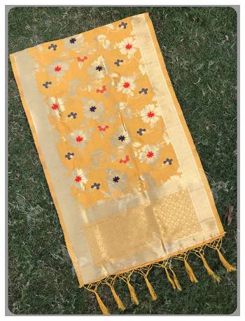 Pair Up This Beautiful Dupatta With Your Simple Or Heavy Suit. This Pretty Dupatta Is Fabricated On Banarasi Art Silk Beautified with Weave All Over. It Is Light In Weight And Easy To Carry all Day Long.?