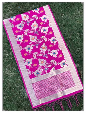 Pair Up This Beautiful Dupatta With Your Simple Or Heavy Suit. This Pretty Dupatta Is Fabricated On Banarasi Art Silk Beautified with Weave All Over. It Is Light In Weight And Easy To Carry all Day Long.?