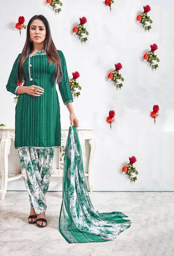 This Summer Go Comfortable Wearing This Pretty Suit In Casuals And Semi-Casuals. This Dress Material Is Fabricated Crepe Paired With Chiffon Fabricated Dupatta. It Is Beautified With Prints All Over And It Is Light In Weight And Easy To Carry All Day Long. 