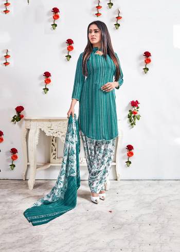 This Summer Go Comfortable Wearing This Pretty Suit In Casuals And Semi-Casuals. This Dress Material Is Fabricated Crepe Paired With Chiffon Fabricated Dupatta. It Is Beautified With Prints All Over And It Is Light In Weight And Easy To Carry All Day Long. 