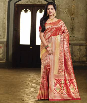 This Festive Season, Grab This Designer Silk Based Saree Which Gives A Rich Look To Your Personality. This Saree And Blouse Are Fabricated On Art Silk Beautified With Heavy Weave All Over The Saree. Buy Now.