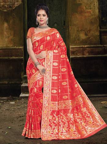 This Festive Season, Grab This Designer Silk Based Saree Which Gives A Rich Look To Your Personality. This Saree And Blouse Are Fabricated On Art Silk Beautified With Heavy Weave All Over The Saree. Buy Now.