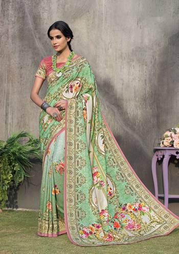 Grab This Beautiful Designer Silk Based Saree For The Upcoming Festive Season. This Saree And Blouse Are Fabricated On Tussar Art Silk Beautified With Prints All Over It. Buy Now.