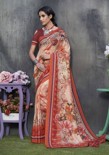 Adorn A Rich And Elegant Look Wearing This Pretty Silk Based Saree. This Saree And Blouse Are Fabricated On Tussar Art Silk Beautified With Prints All Over. This Saree Is Light In Weight And Easy To Carry All Day Long. 