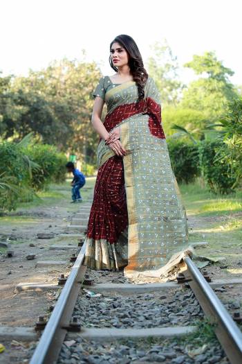 This Festive Season Be The Most Unique Of All Wearing This Handicraft Bandhani Saree. This pretty Saree And Blouse Are Fabricated On Tafeta Art Silk Which Also Gives A Rich Look To Your Personality. 