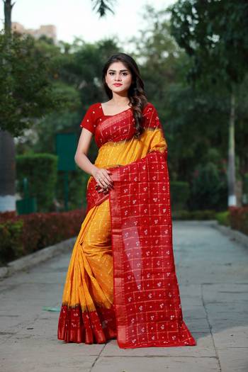 For A Rich And Elegant Look, Grab This Designer Saree With Handicarft Bandhani Print. This Saree And Blouse Are Fabricated On Tafeta Art Silk Which Is Light In Weight And Easy Ro Carry All Day Long. 