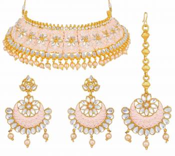 Grab This Heavy Necklace Set For The Upcoming Wedding Season. Pair This Up With Your Heavy Ethnic Attire In Same Or Any Contrasting Color. 