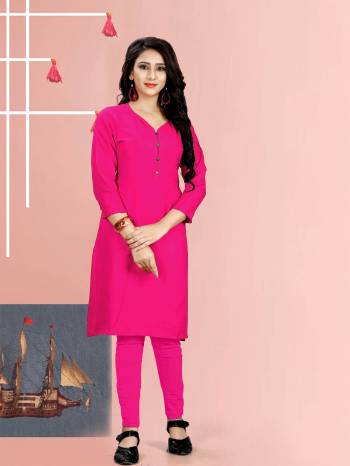 For Your Casuals Or Office Wear. Grab This Pretty Readymade Plain Kurti Fabricated On Rayon. This Kurti Is Light In Weight And Easy To Carry All Day Long. Buy Now.