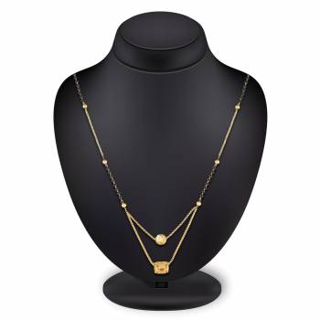 Grab This Pretty Simple Mangalsutra For Your Daily Wear In Golden?Color Beautified With Diamonds. This Mangalsutra Can Be Paired With Any Attire. Buy Now