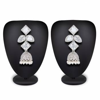 Grab This Pretty Earrings Set In Silver Color To Pair Up With Your Indo Western Attire. It Is Light In Weight And Can Be Paired With Any Colored Attire. Buy Now.