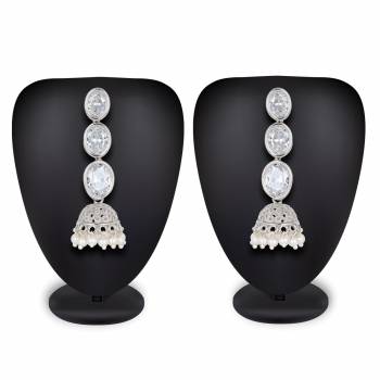 Grab This Pretty Earrings Set In Silver Color To Pair Up With Your Indo Western Attire. It Is Light In Weight And Can Be Paired With Any Colored Attire. Buy Now.