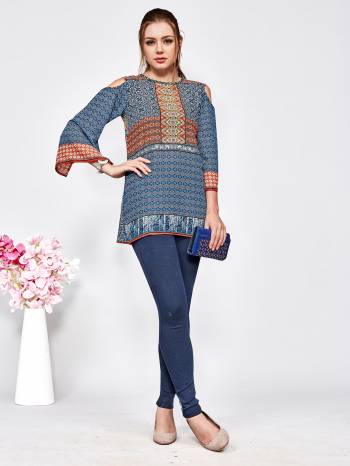 Get These Amazing Printed Tops For This Summer Which can Be Beautifully Paired With Denim Or Pants. This Pretty Top Is Fabricated On Muslin Beautified With Prints All Over. It Is Light In Weight And Easy To Carry All Day Long. 