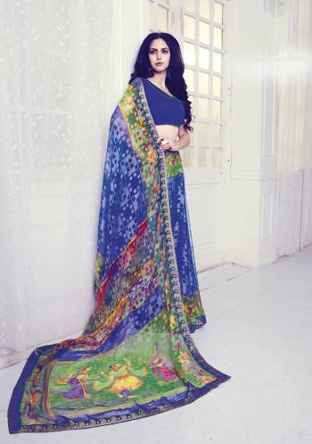 This Festive Season, Celebrate With Beauty And Comfort Wearing This Printed Saree. This Saree Is Fabricated On Georgette Brasso Paired With Art Silk Fabricated Blouse. It Is Beautified With Prints And Lace Border. Buy Now.