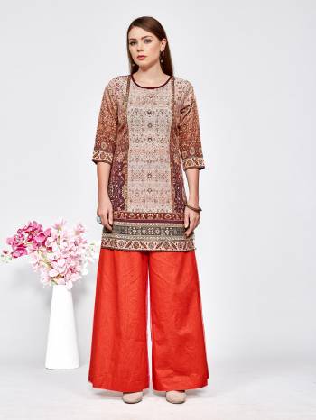 Here Is A Very Pretty Printed Kurti For These Easy go Summer. This Kurti Is Fabricated On Light Weight American Crepe . You Can Pair This Short Kurti With Leggings, Plazzo OR Pant As Per Your Comfort. Buy Now