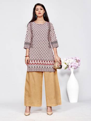 Beat The Heat This Summer With These Trending Short Kurtis. This?Pretty Kurti Is Fabricated On American Crepe Which Is Light Weight And Soft Towards Skin, Also It Is Available In All Regular Sizes And Suitable For All Age Group.