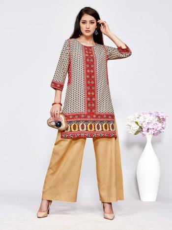 Here Is A Very Pretty Printed Kurti For These Easy go Summer. This Kurti Is Fabricated On Light Weight American Crepe . You Can Pair This Short Kurti With Leggings, Plazzo OR Pant As Per Your Comfort. Buy Now