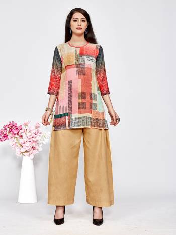 Beat The Heat This Summer With This Light Weight Top Fabricated On Rayon Which Is Also Soft Towards Skin. It Is Beautified With Prints All Over. Buy Now