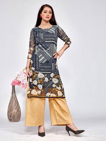 For Your Semi-Casuals, Grab This Readymade Printed Kurti Fabricated On Georgette. This Kurti Is Light In Weight And Perfect For Summers. It Can Be Paired With Leggings, Plazzo Or Pants As Per Your Comfor