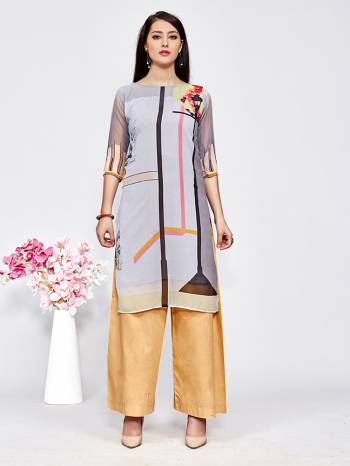 Here Is A Very Pretty Printed Kurti For These Easy go Summer. This Kurti Is Fabricated On Light Weight Georgette. You Can Pair This Kurti With Leggings, Plazzo OR Pant As Per Your Comfort. Buy Now