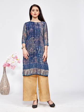 Beat The Heat This Summer With These Trending Printed Kurtis. This Pretty Kurti Is Fabricated On Georgette Which Is Light Weight And Soft Towards Skin, Also It Is Available In All Regular Sizes And Suitable For All Age Group