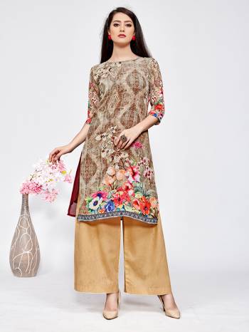 Add This Beautiful Readymade Kurti To Your Wardrobe For Your College Wear, Office Wear Or For A Causal Outing, This Kurti Is Fabricated On Georgette Which Is Soft Towards Skin And Also Available In All Regular Sizes.