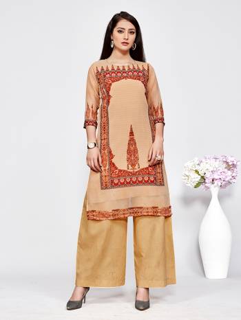 Add This Beautiful Readymade Kurti To Your Wardrobe For Your College Wear, Office Wear Or For A Causal Outing, This Kurti Is Fabricated On Georgette Which Is Soft Towards Skin And Also Available In All Regular Sizes.