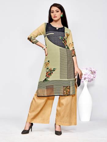 Here Is A Very Pretty Printed Kurti For These Easy go Summer. This Kurti Is Fabricated On Light Weight Georgette. You Can Pair This Kurti With Leggings, Plazzo OR Pant As Per Your Comfort. Buy Now