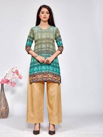 Beat The Heat This Summer With These Trending Short Kurtis. This?Pretty Kurti Is Fabricated On American Crepe Which Is Light Weight And Soft Towards Skin, Also It Is Available In All Regular Sizes And Suitable For All Age Group.