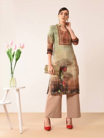 Add This Beautiful Readymade Kurti To Your Wardrobe For Your College Wear, Office Wear Or For A Causal Outing, This Kurti Is Fabricated On French Crepe Which Is Soft Towards Skin And Also Available In All Regular Sizes