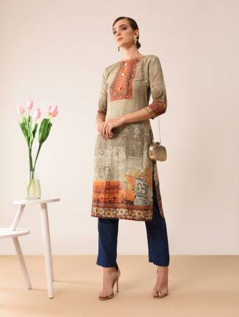 Beat The Heat This Summer With These Trending Printed Kurtis. This Pretty Kurti Is Fabricated On French Crepe Which Is Light Weight And Soft Towards Skin, Also It Is Available In All Regular Sizes And Suitable For All Age Group