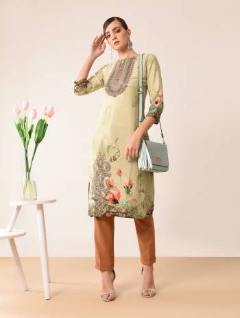 Beat The Heat This Summer With These Trending Printed Kurtis. This Pretty Kurti Is Fabricated On French Crepe Which Is Light Weight And Soft Towards Skin, Also It Is Available In All Regular Sizes And Suitable For All Age Group