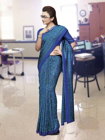 Here Is Very Pretty Printed Saree Fabricated On Faux Georgette Paired With Running Blouse, This Pretty Formal Printed Saree Is Best Suitable For Your Work Place As It Is Light Weight And Esnures Superb Comfort All Day Long. Also It Can Be Used As Uniform At Different Places Like Airports, Hospitals And Hotels. Buy Now.