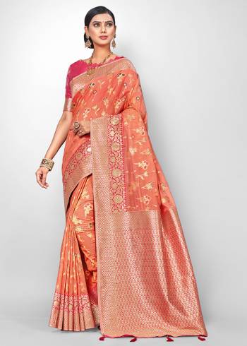 Look Pretty In This Designer Silk Based Saree Beautified With Heavy Weave All Over. Its Rich Fabric And Attractive Weave Will Earn You Lots Of Compliments From Onlookers