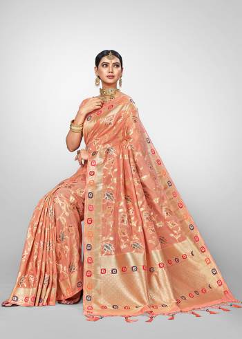 Look Pretty In This Designer Silk Based Saree Beautified With Heavy Weave All Over. Its Rich Fabric And Attractive Weave Will Earn You Lots Of Compliments From Onlookers