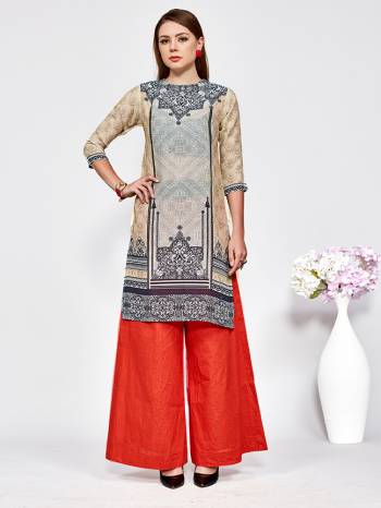 Here Is A Very Pretty Printed Kurti For These Easy go Summer. This Kurti Is Fabricated On Light Weight Linen. You Can Pair This Kurti With Leggings, Plazzo OR Pant As Per Your Comfort. Buy Now