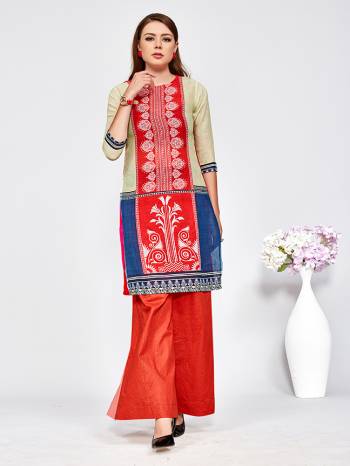 Beat The Heat This Summer With These Trending Printed Kurtis. This Pretty Kurti Is Fabricated On Linen Which Is Light Weight And Soft Towards Skin, Also It Is Available In All Regular Sizes And Suitable For All Age Group