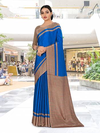 Comfort Is The First Priority When You Go To Your Work Place. So?Keeping Your Comfort In Mind This Printed Saree Is Designed As A Uniform For Your Work Place. This Saree And Blouse are Fabricated On Crepe Silk Beautified With Prints Which Is Also Light In Weight And Easy To Carry All Day Long